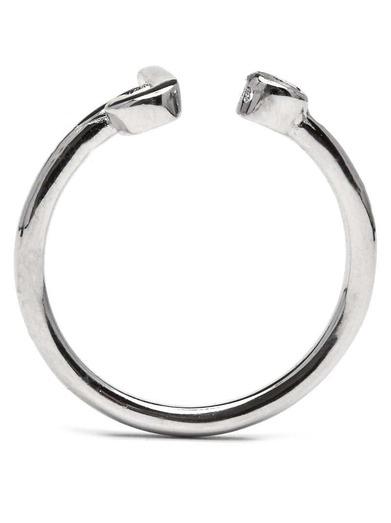 Luxenter Bague en argent 925 avec zircon brillant plaqué rhodium - Alphabet Blanc - Kiabi