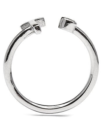 Luxenter Bague en argent 925 avec zircon brillant plaqué rhodium - Alphabet