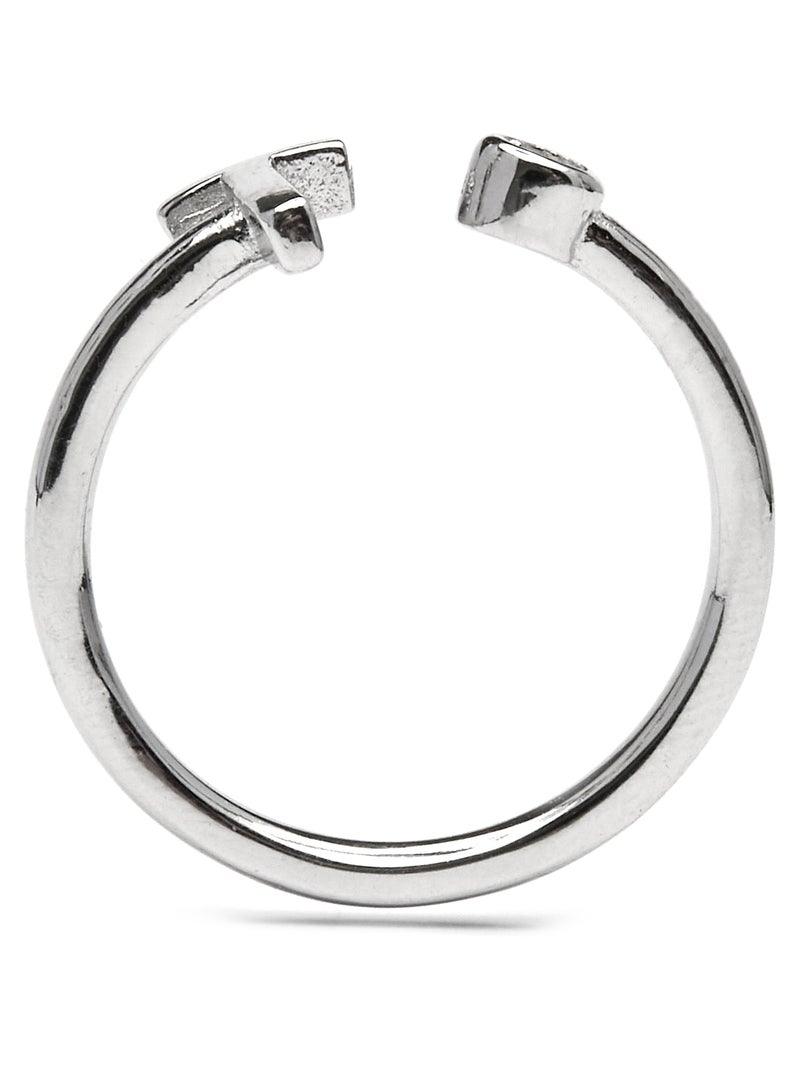 Luxenter Bague en argent 925 avec zircon brillant plaqué rhodium - Alphabet Blanc - Kiabi