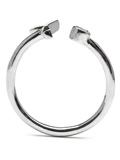 Luxenter Bague en argent 925 avec zircon brillant plaqué rhodium - Alphabet Taille réglable - Kiabi