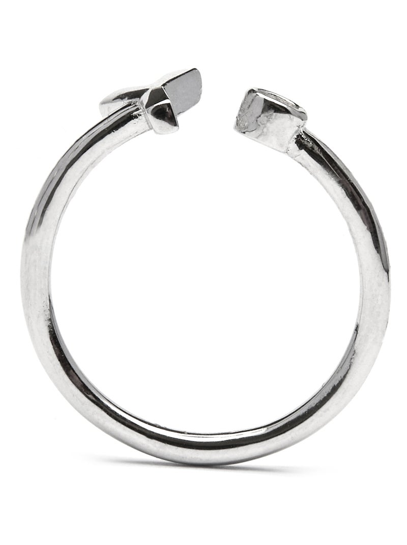 Luxenter Bague en argent 925 avec zircon brillant plaqué rhodium - Alphabet Taille réglable Blanc - Kiabi