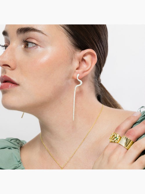 Luxenter Bague en argent 925 avec zircon plaqué or jaune 18k - Suki - Kiabi