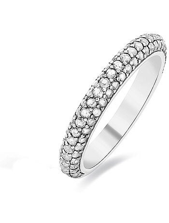 Luxenter Bague en argent 925 avec zirconium brillant plaqué rhodium - Kay