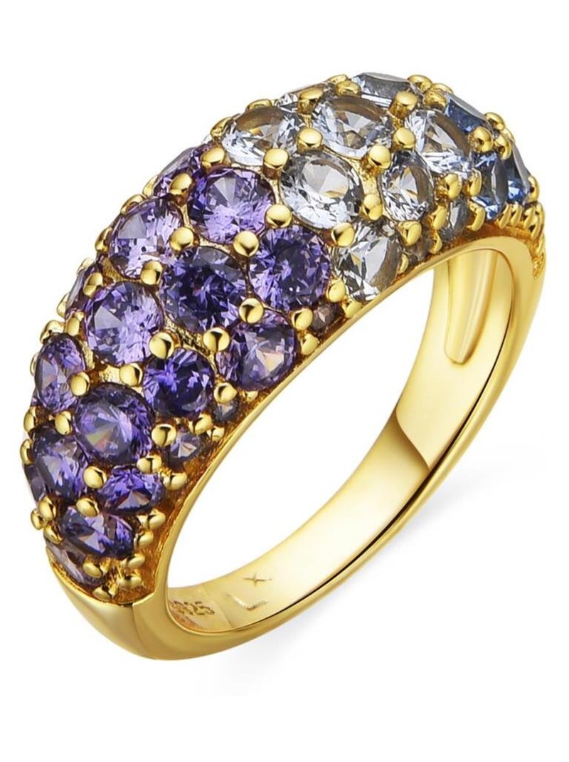 Luxenter Bague en argent 925 et zircon multicolore finition or 18k - Abxi Multicolore - Kiabi