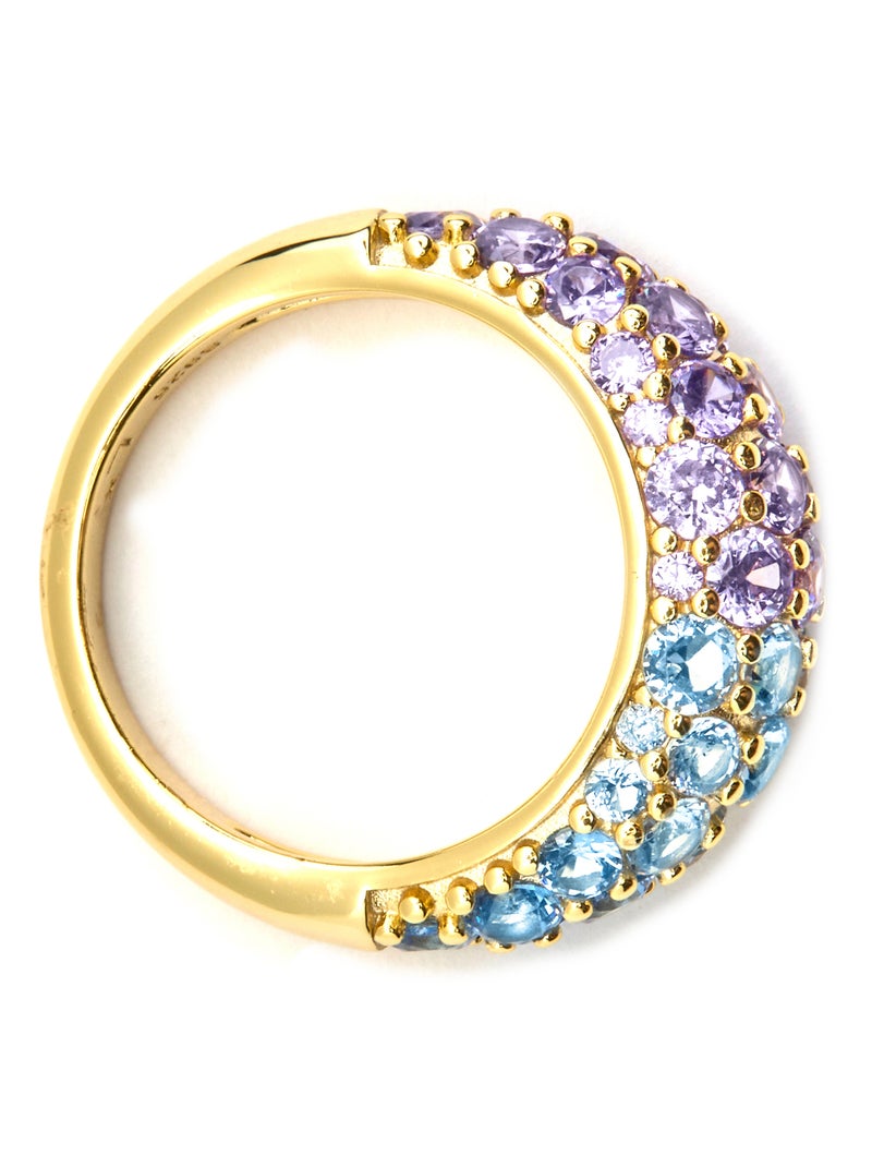 Luxenter Bague en argent 925 et zircon multicolore finition or 18k - Abxi Multicolore - Kiabi