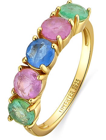 Luxenter Bague en argent 925 et zircon multicolore finition or 18k - Akma