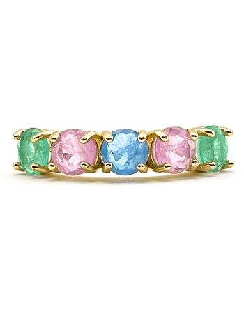 Luxenter Bague en argent 925 et zircon multicolore finition or 18k - Akma