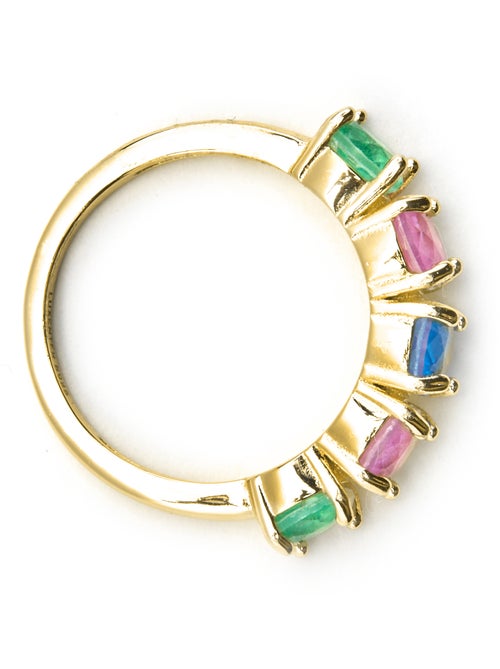Luxenter Bague en argent 925 et zircon multicolore finition or 18k - Akma - Kiabi