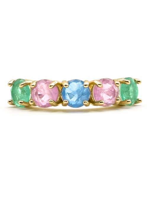 Luxenter Bague en argent 925 et zircon multicolore finition or 18k - Akma - Kiabi