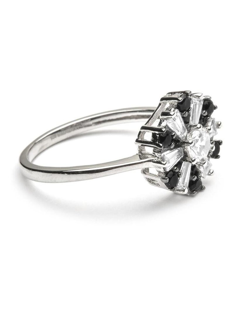 Luxenter Bague en argent 925 et zircon onyx plaqué rhodium - Lorush Noir - Kiabi