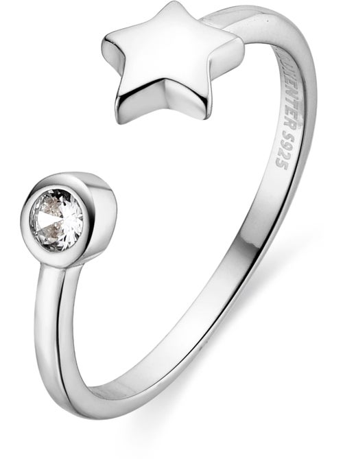 Luxenter Bague en argent 925 et zirconium brillant plaqué rhodium - Fazih Taille réglable - Kiabi