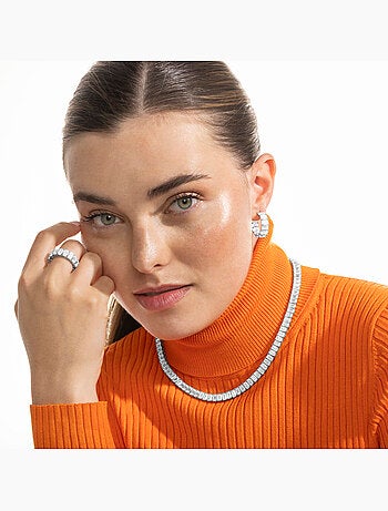 Luxenter Bague en argent 925 et zirconium brillant plaqué rhodium - Kru