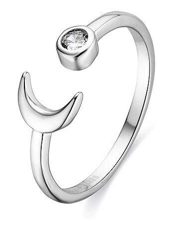 Luxenter Bague en argent 925 et zirconium brillant plaqué rhodium - Takku