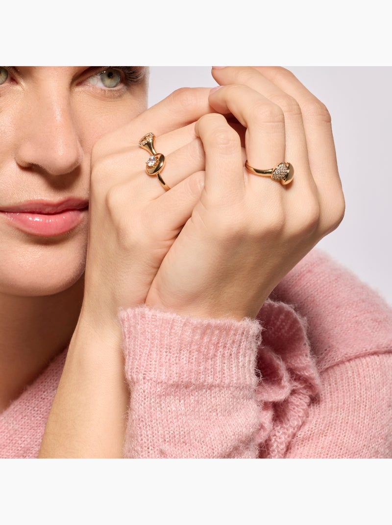Luxenter Bague Luxenter et plaqué or 18k avec zircon brillant - Ilith Argent - Kiabi