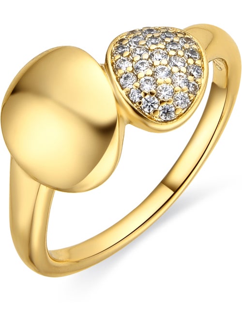 Luxenter Bague Luxenter et plaqué or 18k avec zircon brillant - Ridoom - Kiabi
