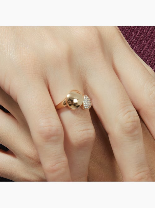 Luxenter Bague Luxenter et plaqué or 18k avec zircon brillant - Ridoom - Kiabi