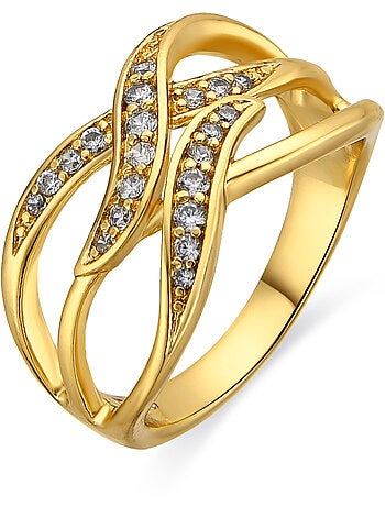 Luxenter Bague Luxenter et plaqué or 18k avec zircon brillant - Shilio