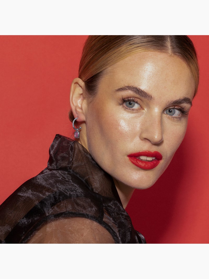 Luxenter Boucles d'oreilles coton rose rhodié - Khan Rose - Kiabi