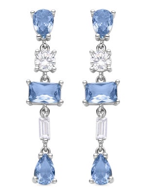 Boucles D'oreilles En Argent 925 Rhodié Avec Zircon Cubique - Fabriqué En Italie - Coffret Cadeau