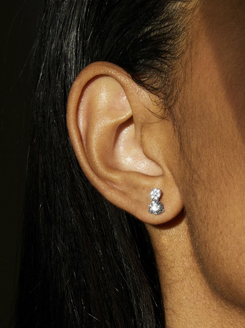 Boucles D'oreilles ALYSSIA En Zirconium Cubique Sur Plaqué Rhodium - Neuf Avec étiquettes