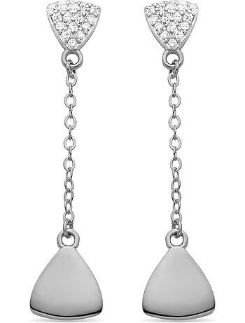 Luxenter Boucles d'oreilles en Argent 925 avec Zirconium Rhodié - Syso