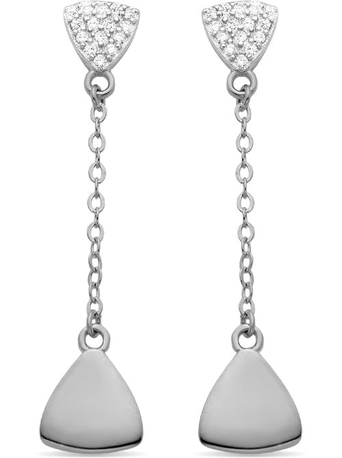 Luxenter Boucles d'oreilles en Argent 925 avec Zirconium Rhodié - Syso - Kiabi
