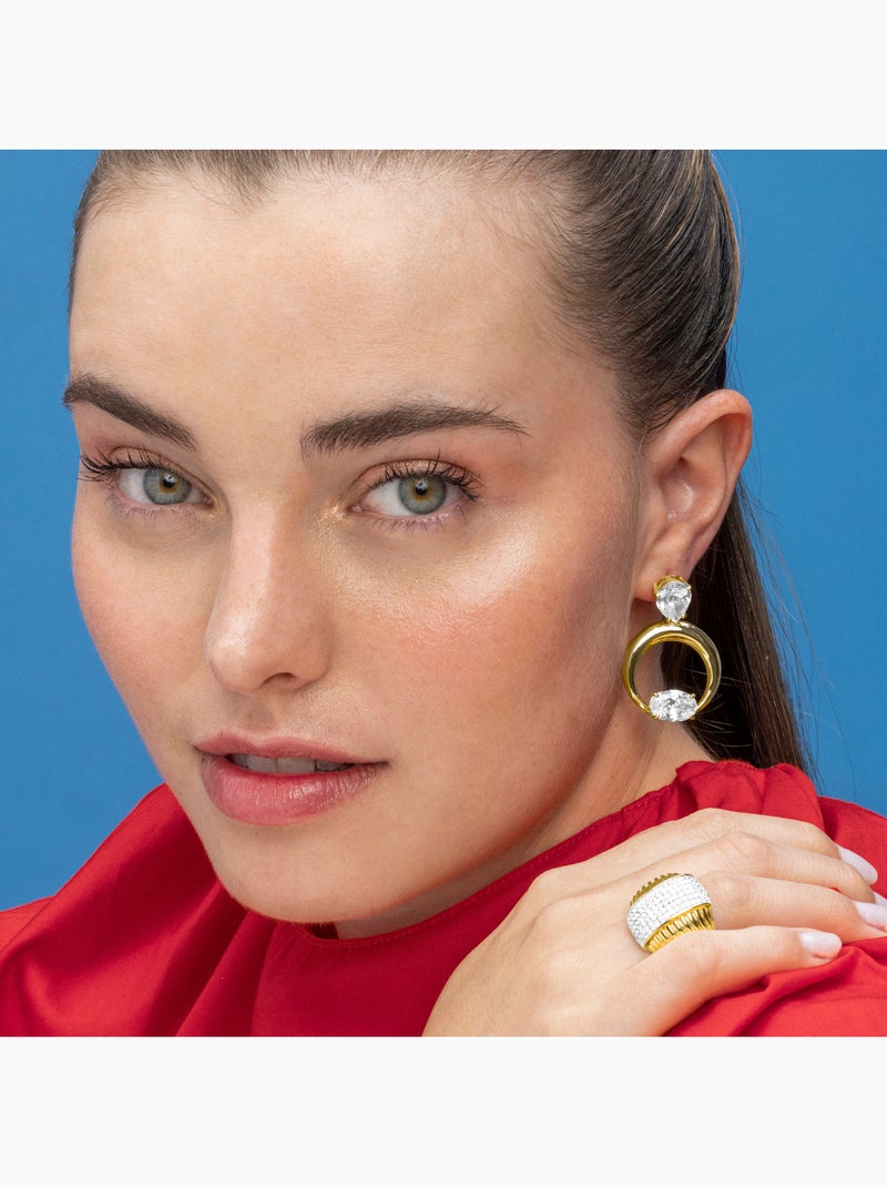 Luxenter Boucles d'oreilles en argent 925 et zirconium brillant - Wade Blanc - Kiabi