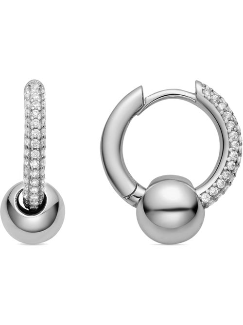 Luxenter Boucles d'oreilles en argent 925 et zirconium brillant plaqué Rhodium - Kigen - Kiabi