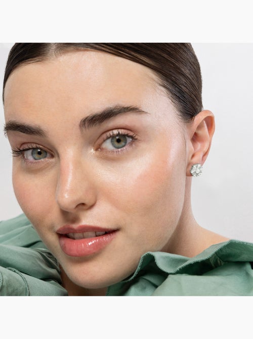 Luxenter Boucles d'oreilles en argent 925 et zirconium brillant plaqué Rhodium - Lorush - Kiabi