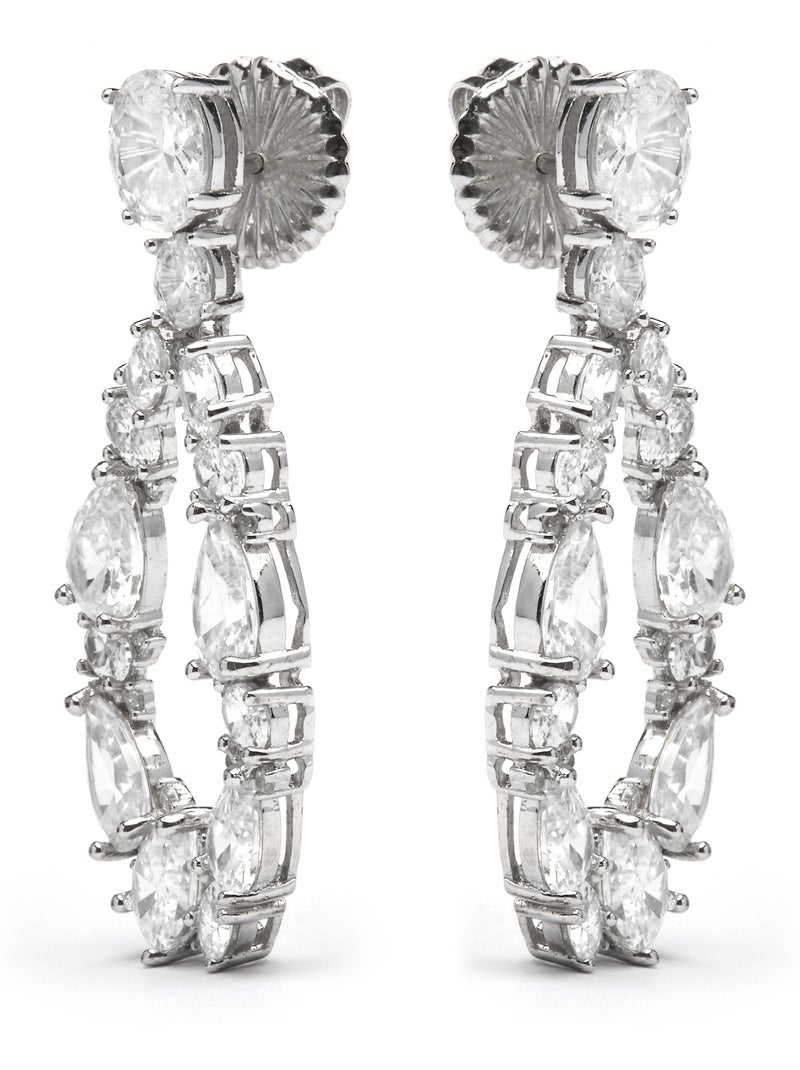 Luxenter Boucles d'oreilles en argent 925 et zirconium brillant plaqué Rhodium - Madne Argent - Kiabi