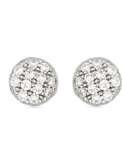 Luxenter Boucles d'oreilles en argent 925 et zirconium brillant plaqué Rhodium - Micmir - Kiabi