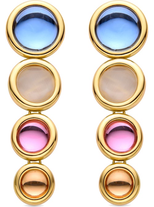 Luxenter Boucles d'oreilles en cristal multicolore finies et plaqué or 18k - Longki - Kiabi