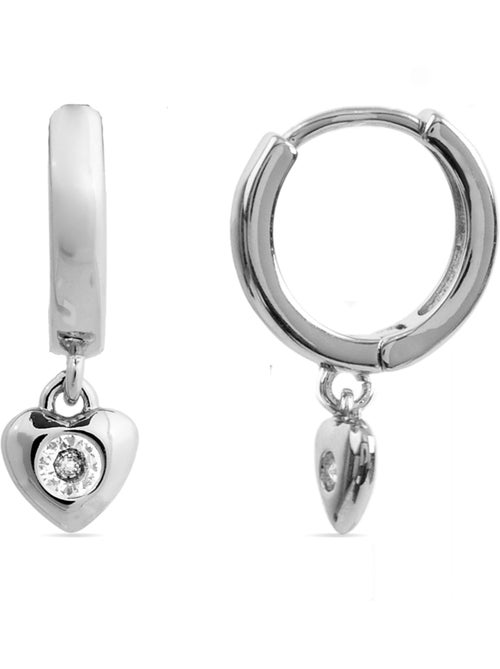 Luxenter Boucles d'oreilles en zirconium brillant plaqué rhodium - Award - Kiabi