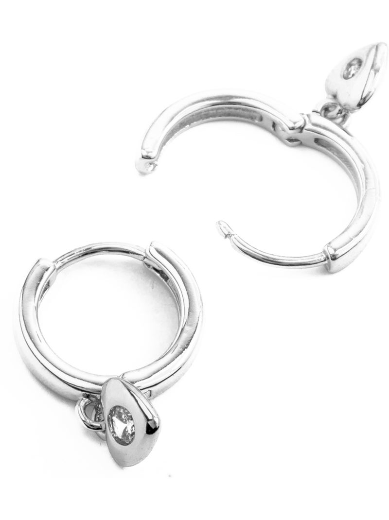 Luxenter Boucles d'oreilles en zirconium brillant plaqué rhodium - Award Blanc - Kiabi