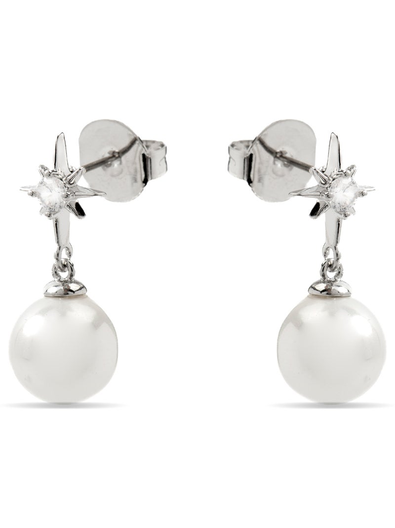 Luxenter Boucles d'oreilles Miara finition argentée Blanc - Kiabi