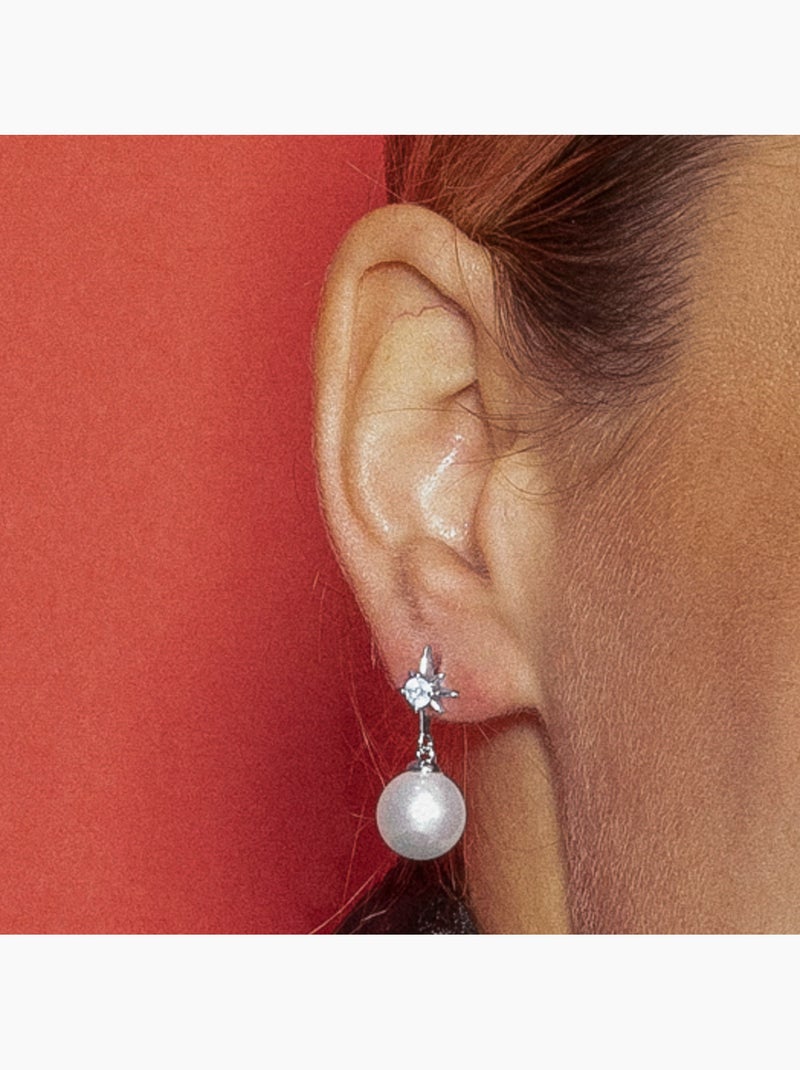 Luxenter Boucles d'oreilles Miara finition argentée Blanc - Kiabi