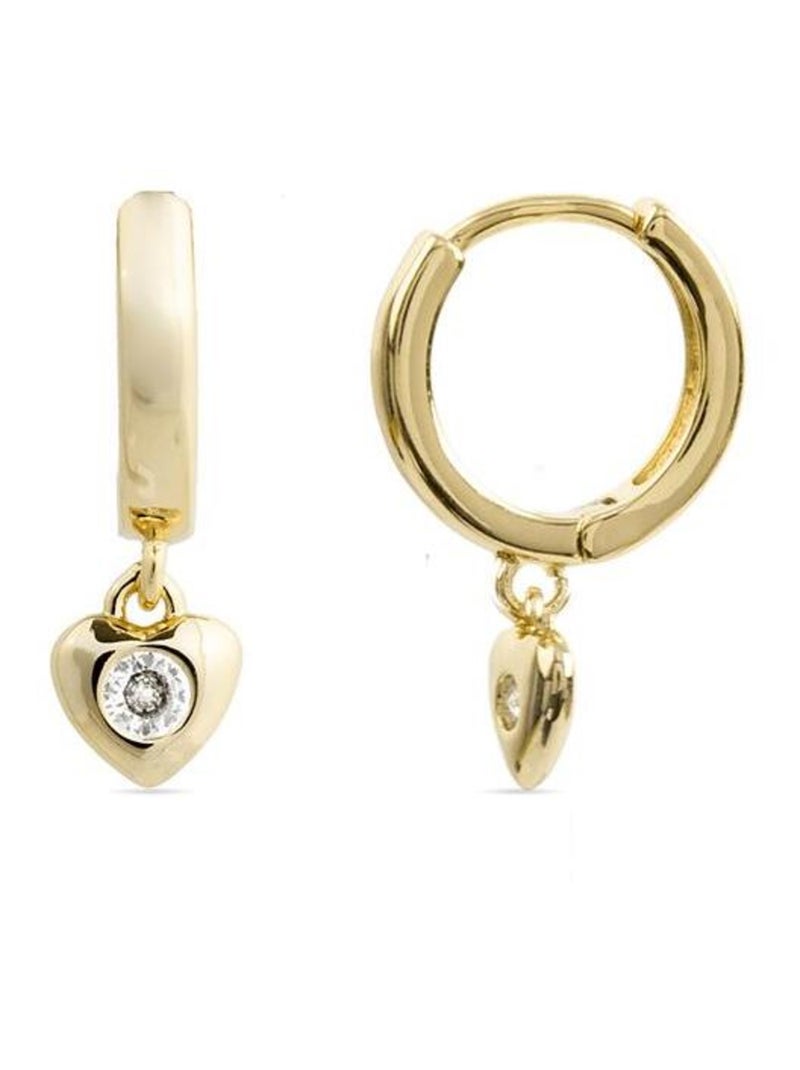 Boucle d'oreille en or blanc 18 carats avec zircon – piercings