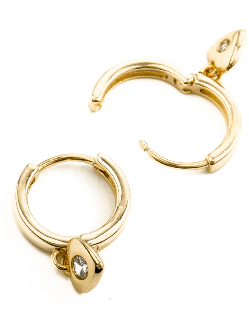 Anciennes Boucles D'oreilles Cubiques Clips Or Plaqué - Créateur B&M - Vintage
