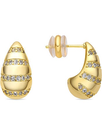 Luxenter Boucles d'oreilles Thora et plaqué or 18k
