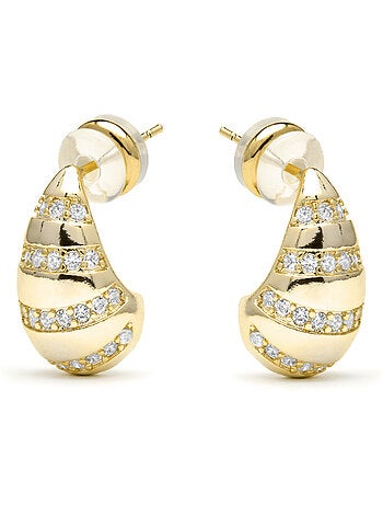 Luxenter Boucles d'oreilles Thora et plaqué or 18k