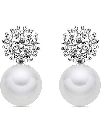 Luxenter Boucles d'oreilles Zioka finition argentée