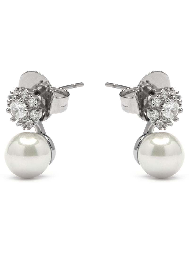 Luxenter Boucles d'oreilles Zioka finition argentée Blanc - Kiabi