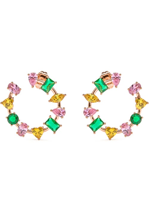 Luxenter Boucles d'oreilles zirconia multicolore finition or jaune 18k - Tapus - Kiabi Luxenter Boucles d'oreilles zirconia multicolore finition or jaune 18k - Tapus - Kiabi