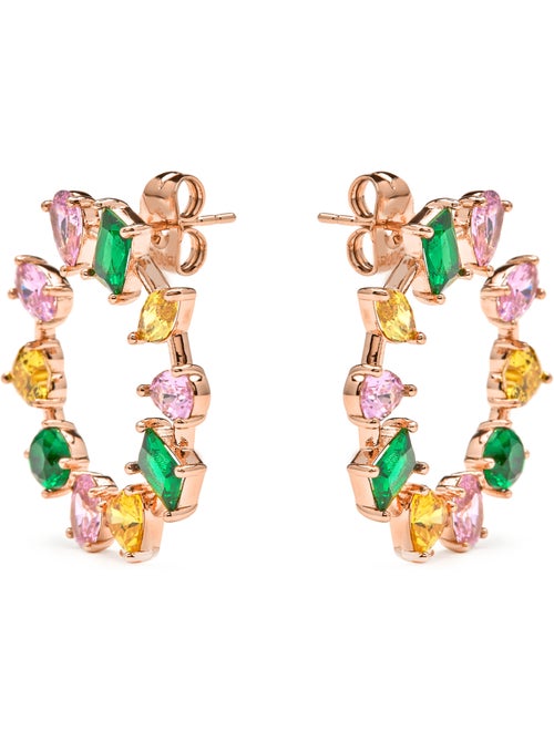 Luxenter Boucles d'oreilles zirconia multicolore finition or jaune 18k - Tapus - Kiabi Luxenter Boucles d'oreilles zirconia multicolore finition or jaune 18k - Tapus - Kiabi