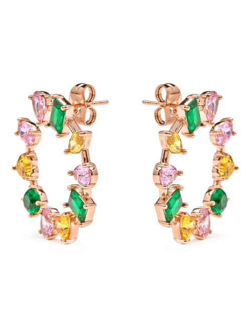 Luxenter Boucles d'oreilles zirconia multicolore finition or jaune 18k - Tapus - Kiabi Luxenter Boucles d'oreilles zirconia multicolore finition or jaune 18k - Tapus - Kiabi