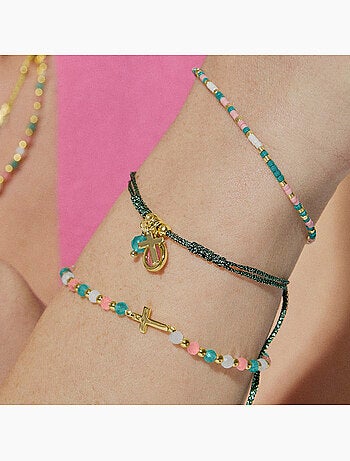 Luxenter Bracelet en argent 925 avec cristaux multicolores finis et plaqué or 18k - Liwa