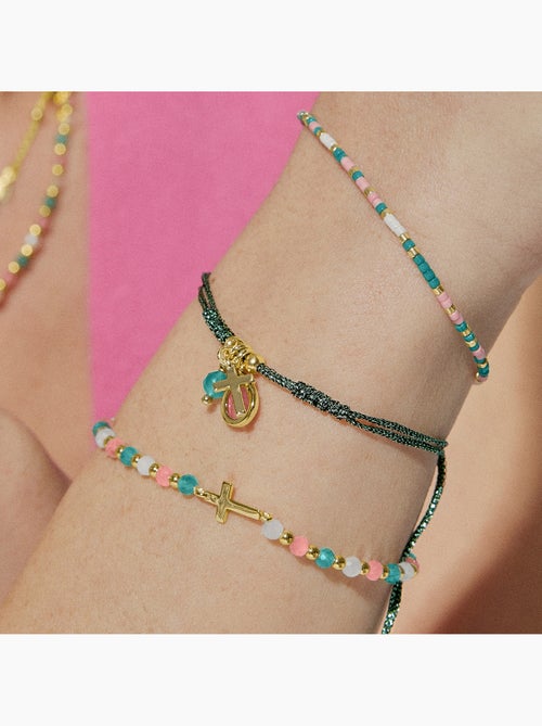 Luxenter Bracelet en argent 925 avec cristaux multicolores finis et plaqué or 18k - Liwa - Kiabi