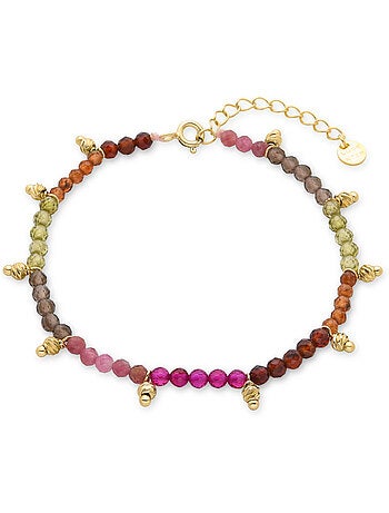 Luxenter Bracelet en argent 925 avec cristaux multicolores finis et plaqué or 18k - Noi