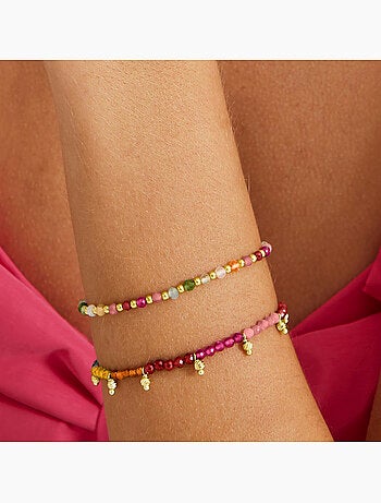 Luxenter Bracelet en argent 925 avec cristaux multicolores finis et plaqué or 18k - Noi