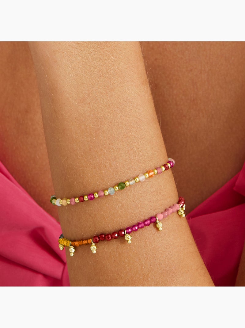Luxenter Bracelet en argent 925 avec cristaux multicolores finis et plaqué or 18k - Noi Multicolore - Kiabi